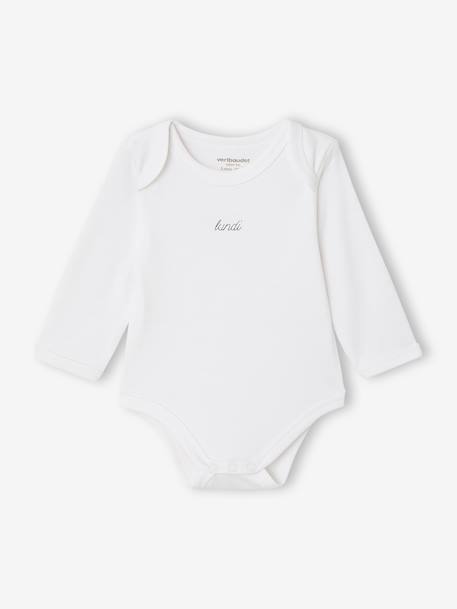 Pack of 7 Long-Sleeved Bodysuits for Babies set white 