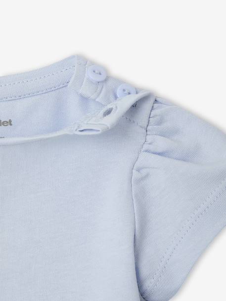 Fancy T-Shirt for Baby Girls light blue+rose 