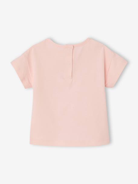 T-Shirt with Crochet Details for Baby Girls ecru+pale pink 