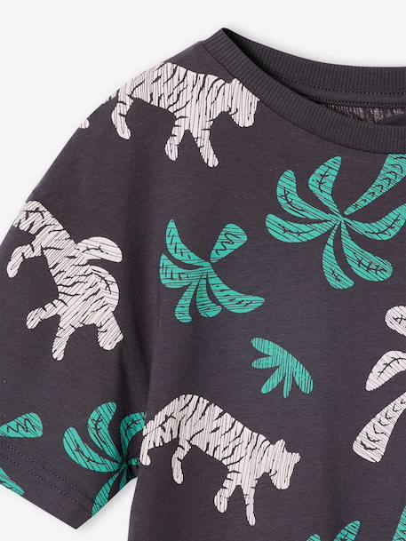 Short-Sleeved T-Shirt for Boys anthracite+ecru+white 