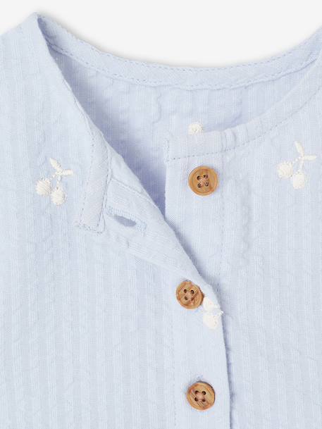 Baby girl's dress with embroidered details light blue 