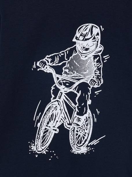 Printed T-Shirt for Boys grey blue+marl white+navy blue 