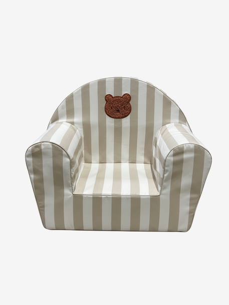 Personalised striped bear foam armchair striped beige 