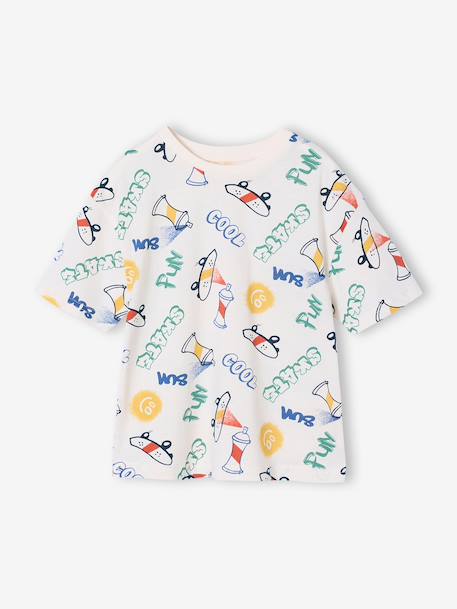 Short-Sleeved T-Shirt for Boys anthracite+ecru+white 