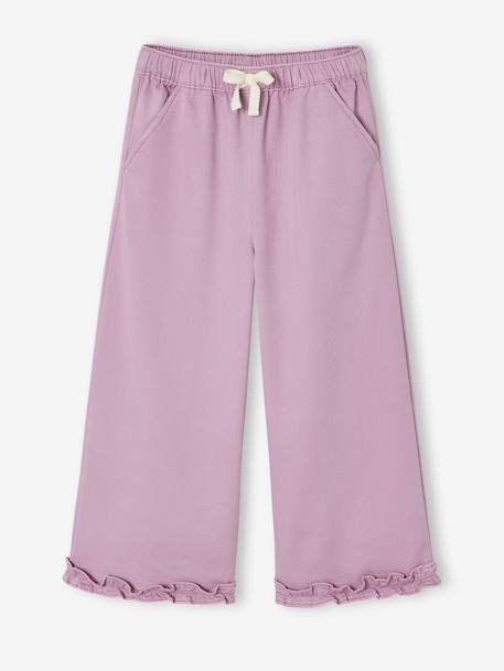 Wide-Leg, Lyocell Bermuda Shorts for Girls khaki+lilac 