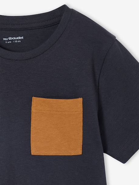 Pack of 3 short-sleeved t-shirts caramel+navy blue+pecan nut+sage green 