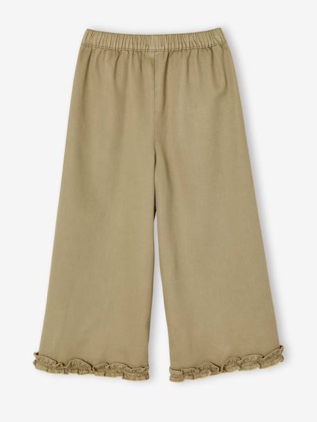 Wide-Leg, Lyocell Bermuda Shorts for Girls khaki+lilac 