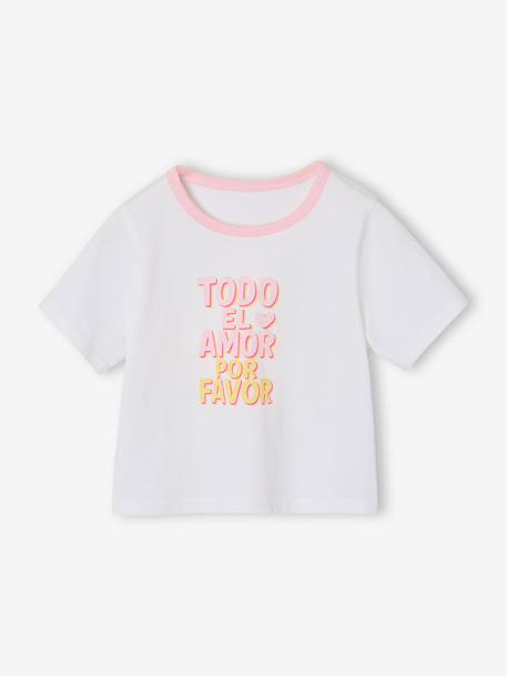 Short-Sleeved T-Shirt for Girls ecru 