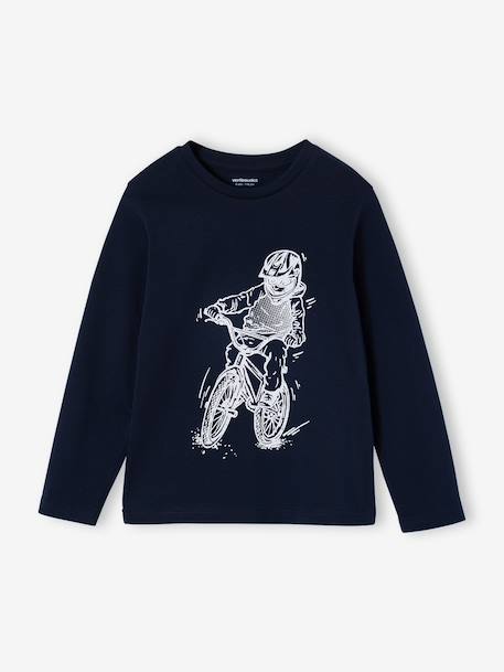 Printed T-Shirt for Boys grey blue+marl white+navy blue 