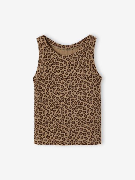 Ribbed Tank Top for Girls beige+ecru+sage green+striped blue 