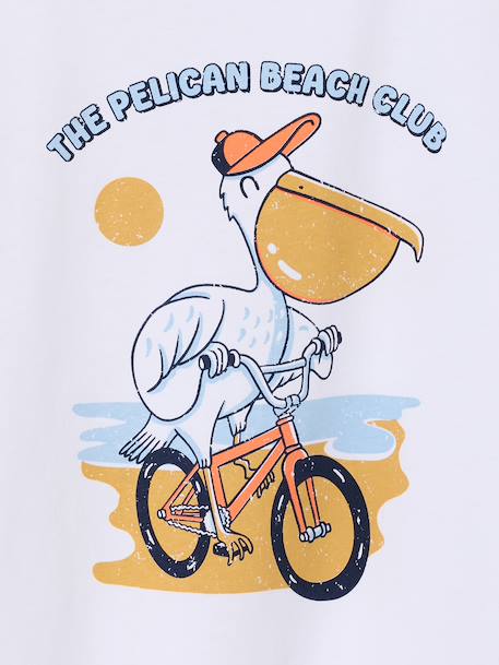 Short-Sleeved Animal T-Shirt for Boys ecru+white 