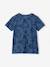 Printed boy's t-shirt denim blue+lichen+marl white+mint green 