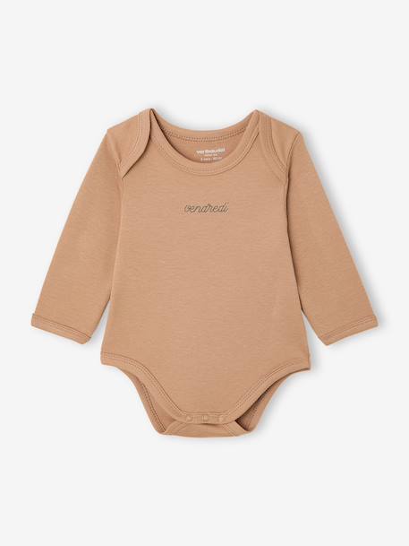 Pack of 7 Long-Sleeved Bodysuits for Babies set white 