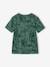 Printed boy's t-shirt denim blue+lichen+marl white+mint green 