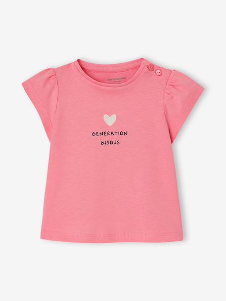 Fancy T-Shirt for Baby Girls light blue+rose 