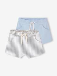Baby-Pack of 2 Pairs of Fleece Bermuda Shorts for Baby Boys