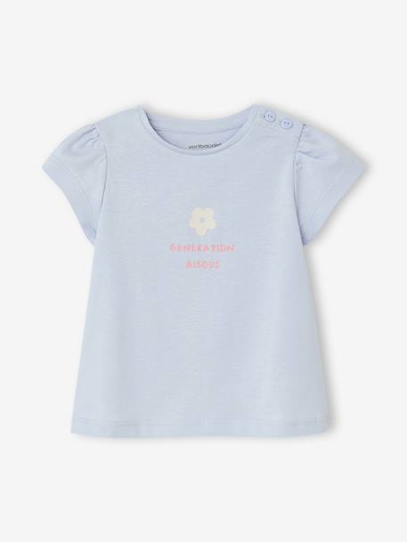 Fancy T-Shirt for Baby Girls light blue+rose 