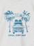 Printed boy's t-shirt aqua green+marl white+medium blue+mint green+ochre+olive+terracotta 