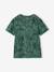 Printed boy's t-shirt denim blue+lichen+marl white+mint green 