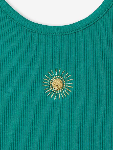 Ribbed Knit Tank Top for Girls emerald green 