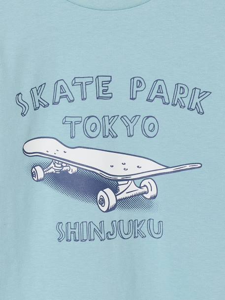 Printed T-Shirt for Boys grey blue+marl white+navy blue 