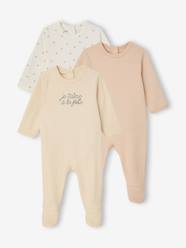 -Pack of 3 Organic Cotton Sleepsuits for Babies