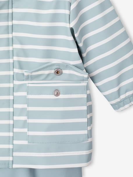 Rain coat and trousers set for baby boys grey blue 