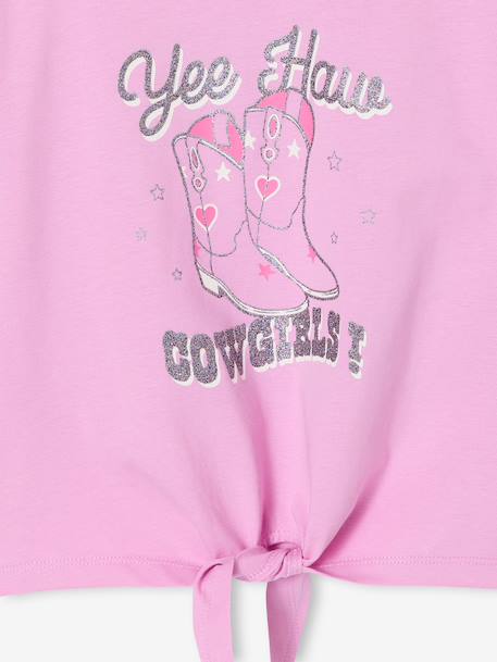 T-Shirt with Knot Detail for Girls mauve 