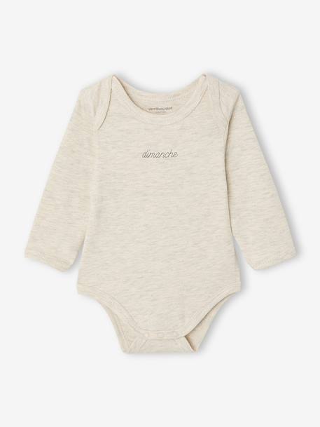 Pack of 7 Long-Sleeved Bodysuits for Babies set white 