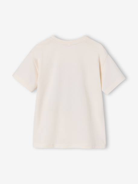 Short-Sleeved Animal T-Shirt for Boys ecru+white 