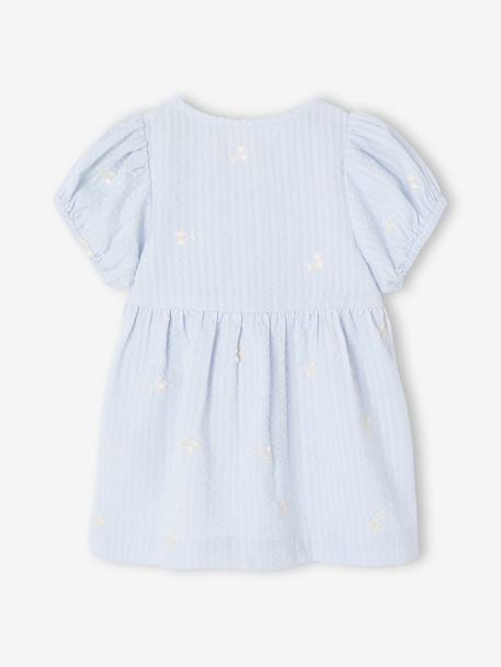 Baby girl's dress with embroidered details light blue 