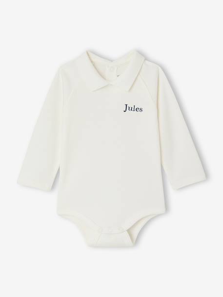 Organic Cotton Bodysuit for Baby Boys ecru 