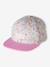 Floral Cap for Girls blue+peony pink+printed white 