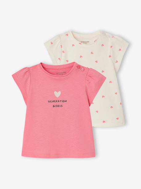 Fancy T-Shirt for Baby Girls light blue+rose 