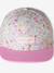 Floral Cap for Girls blue+peony pink+printed white 