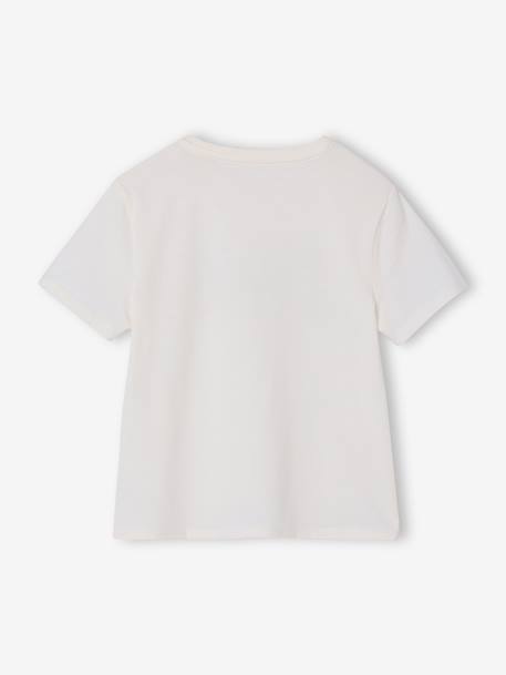 Girls' printed short-sleeved t-shirt ecru+sage green 