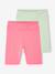 Pack of 2 Sports Cycling Shorts for Girls green+rose 