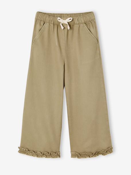Wide-Leg, Lyocell Bermuda Shorts for Girls khaki+lilac 