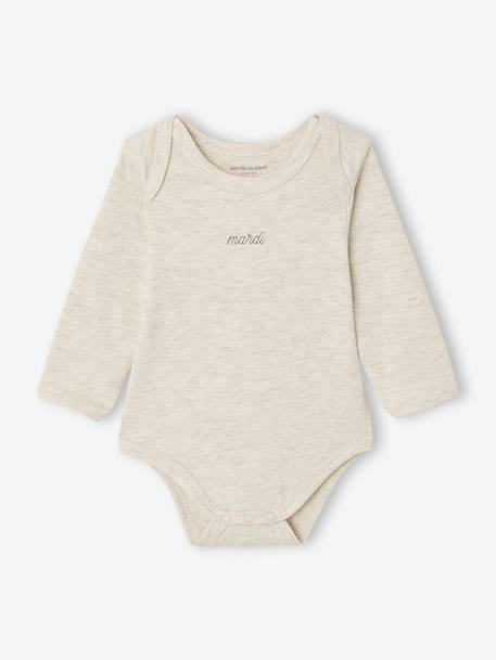 Pack of 7 Long-Sleeved Bodysuits for Babies set white 