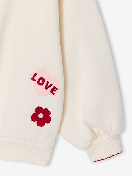 Sweatshirt with Iron-On Patches for Girls ecru 