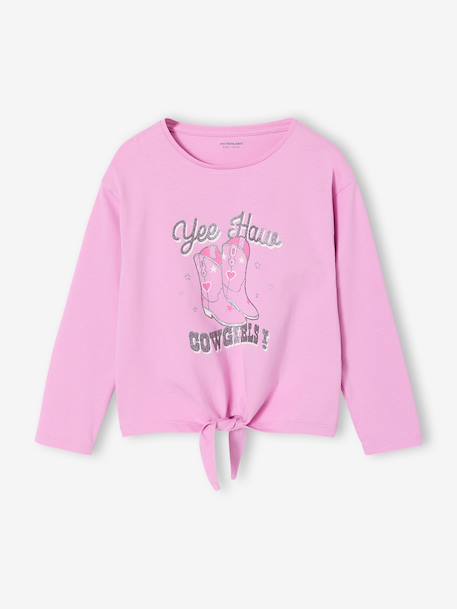 T-Shirt with Knot Detail for Girls mauve 