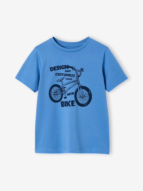 Printed boy's t-shirt aqua green+marl white+medium blue+mint green+ochre+olive+terracotta 