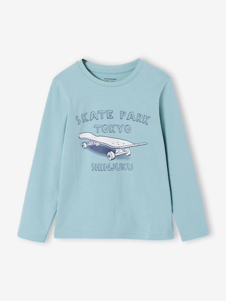 Printed T-Shirt for Boys grey blue+marl white+navy blue 