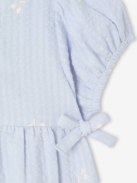 Baby girl's dress with embroidered details light blue 