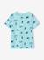 Printed boy's t-shirt denim blue+lichen+marl white+mint green 