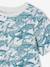 Printed boy's t-shirt denim blue+lichen+marl white+mint green 