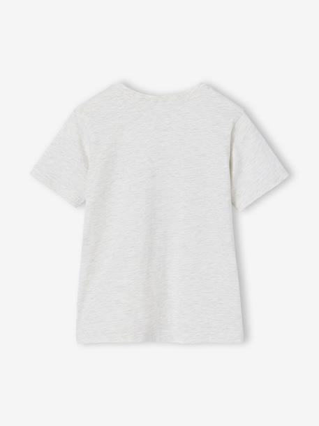 Printed boy's t-shirt aqua green+marl white+medium blue+mint green+ochre+olive+terracotta 