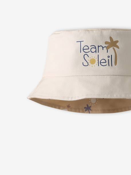 Reversible cotton bucket hat for baby boys cappuccino 