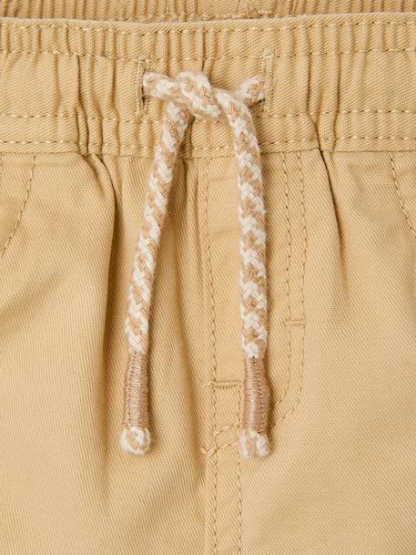 Twill Shorts with Elasticated Waistband, for Baby Boys cappuccino+terracotta 