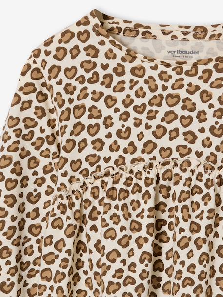 Printed Top for Girls beige+ecru+grey green 